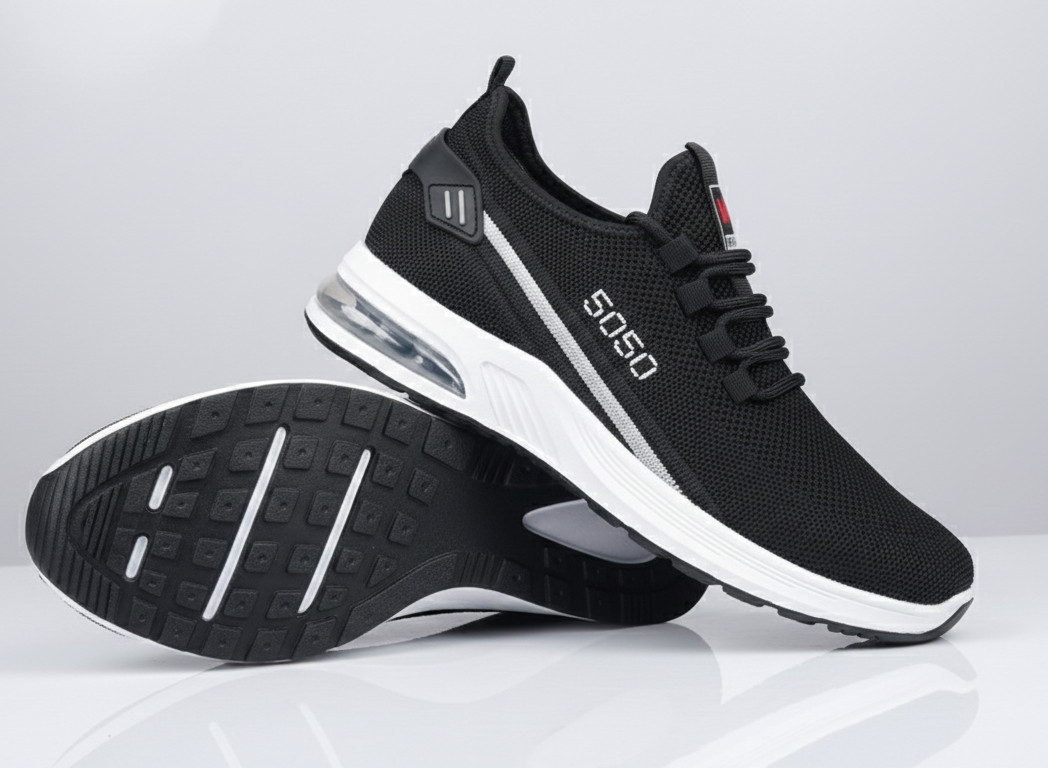 Soso Men’s Air Cushion Sport Sneakers – Black